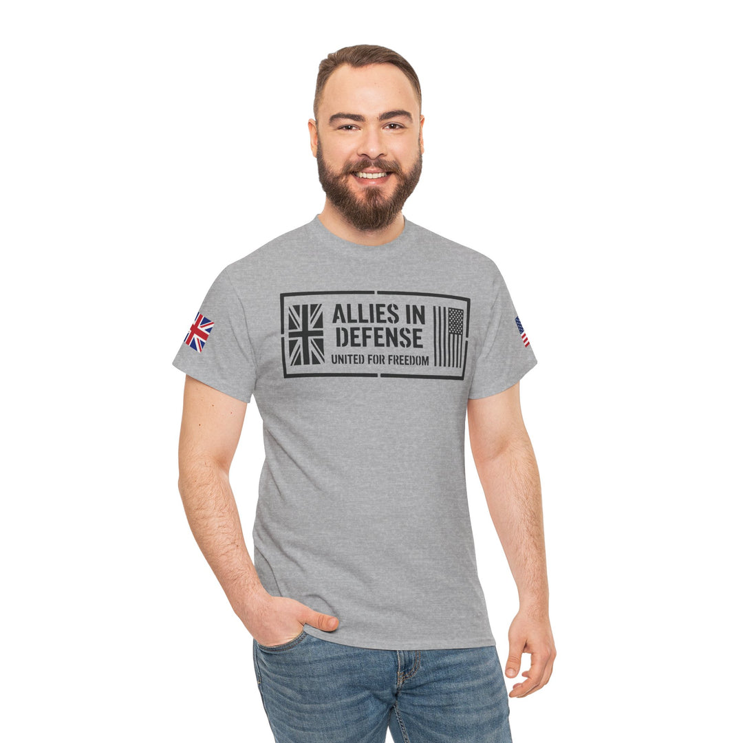UK &amp; US Allies Defence Veteran Tee — Flags on Sleeves