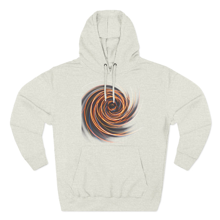 Heather grey hoodie by S&amp;W Gallus featuring a fiery spiral graphic on the front.