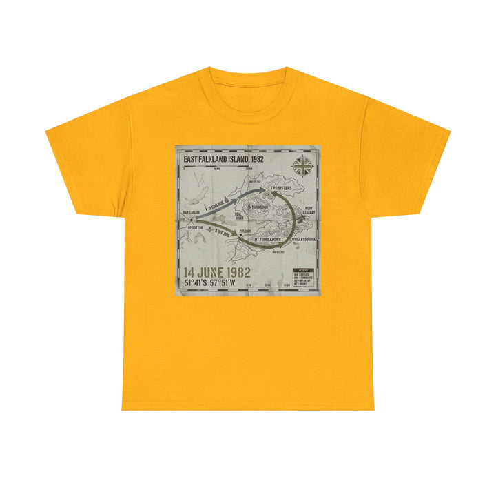 East Falkland 1982 Map T-Shirt — Port Stanley Victory Graphic