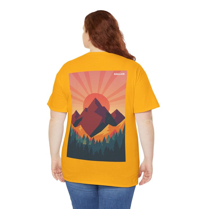 Mountain Sunset T-Shirt — Retro Nature Graphic Tee with &