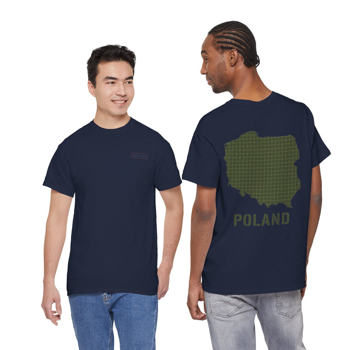 Poland Map Tee — Military Grid Map Graphic T-Shirt
