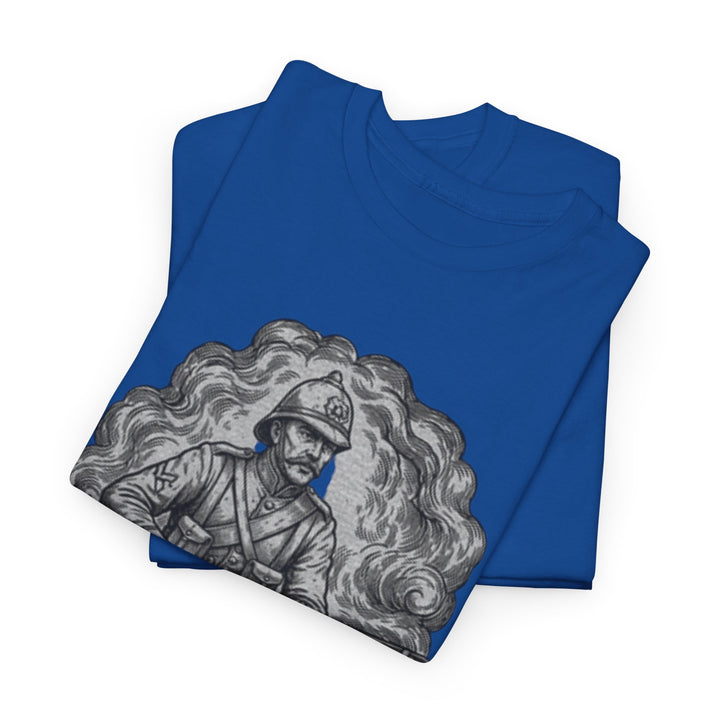 Soldier 1879 T-Shirt featuring a vintage Rorke’s Drift–style rifleman illustration. A bold Anglo-Zulu War tribute design.