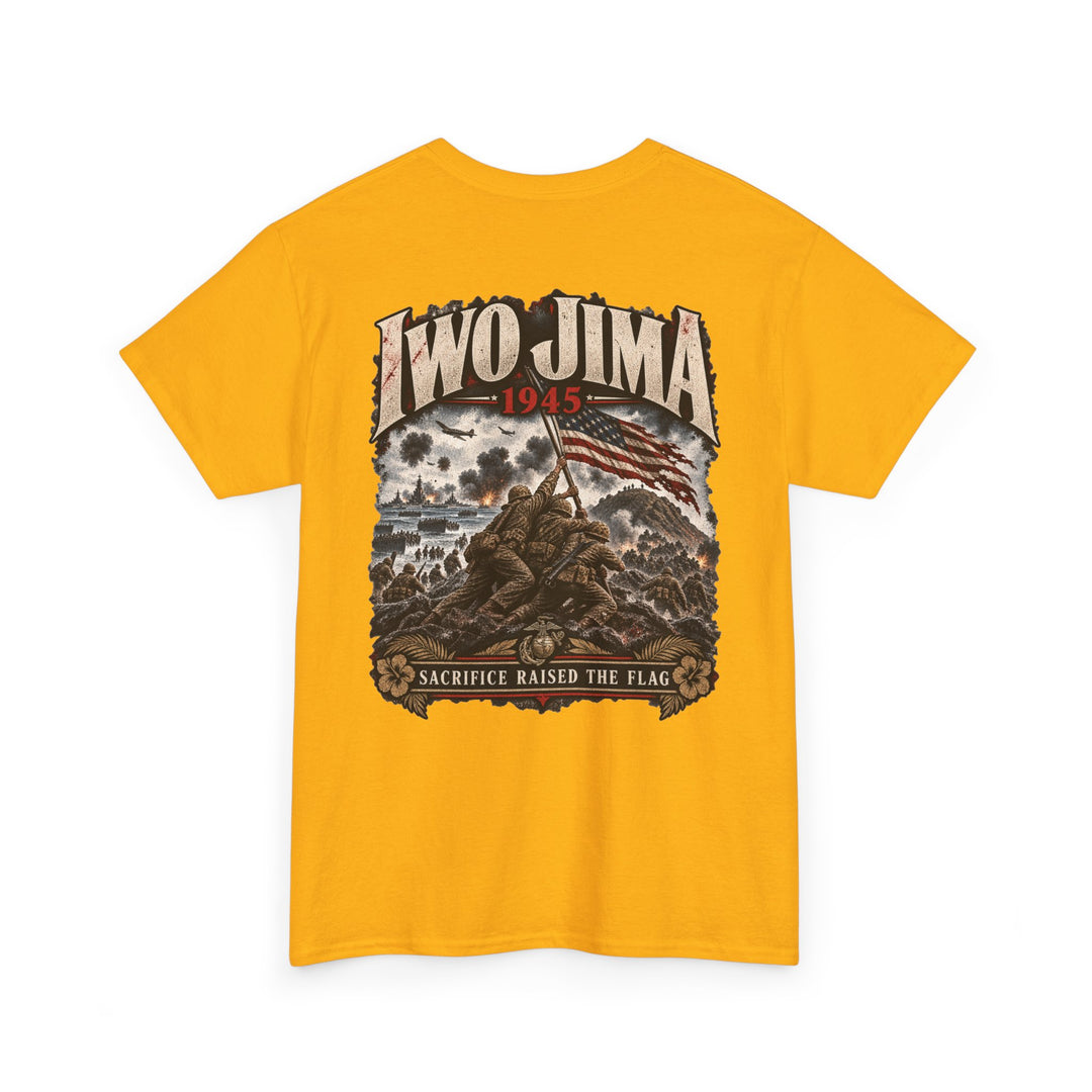 Iwo Jima 1945 Memorial T-Shirt — Sacrifice Raises the Flag Graphic Tee