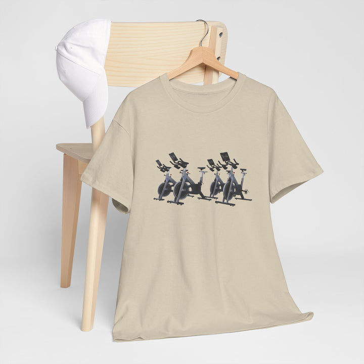 Spin Bikes Tee – soft, breathable cotton designed for indoor cycling and spin classes. Comfortable, durable, and perfect for active lifestyles.