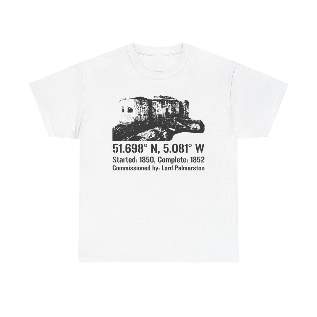 Stack Rock Fort T‑Shirt — Coastal Landmark Graphic Tee