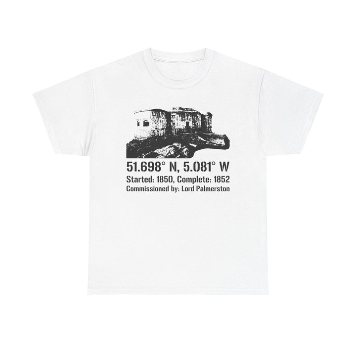 Stack Rock Fort T‑Shirt — Coastal Landmark Graphic Tee