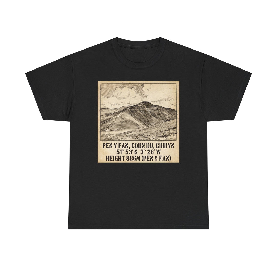 Pen y Fan Summit Coordinates T-Shirt — Vintage Mountain Peak Tee