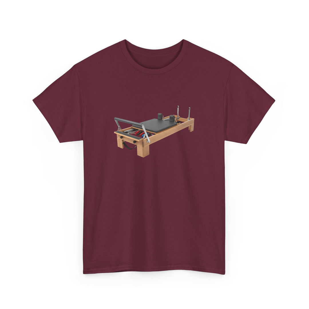 Pilates Reformer Tee – soft, breathable cotton designed for Pilates sessions. Comfortable, flexible, and perfect for reformer workouts or casual wear.