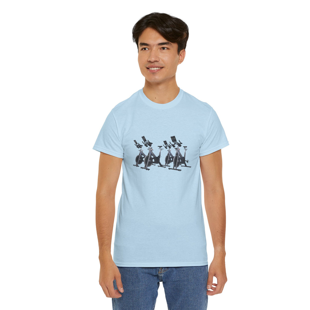 Spin Bikes Tee – soft, breathable cotton designed for indoor cycling and spin classes. Comfortable, durable, and perfect for active lifestyles.