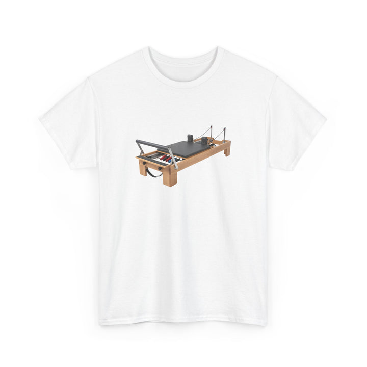 Pilates Reformer Tee – soft, breathable cotton designed for Pilates sessions. Comfortable, flexible, and perfect for reformer workouts or casual wear.
