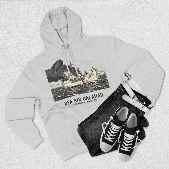 RFA Sir Galahad Graphic Hoodie — Retro Ship Illustration &amp; Gallus S&amp;W Logo