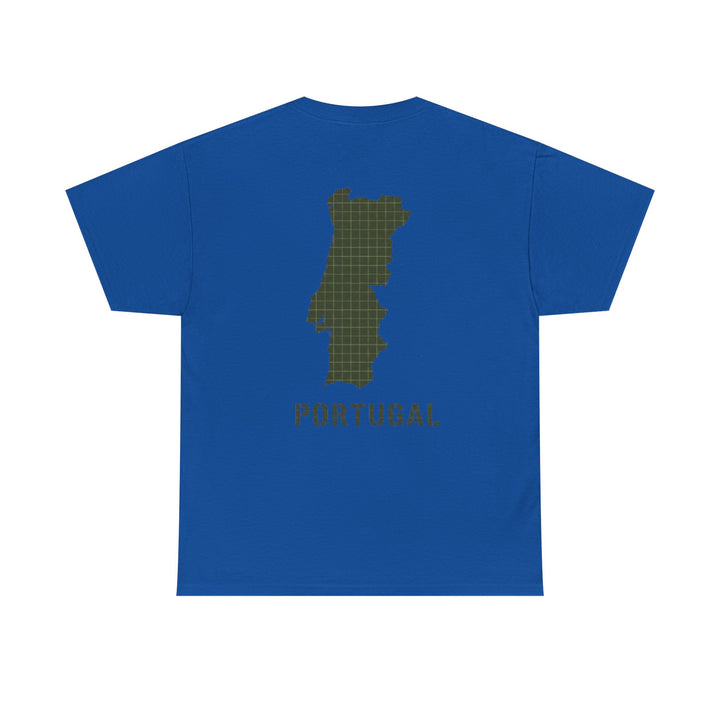Portugal Map T-Shirt — Vintage Green Grid Portugal Tee