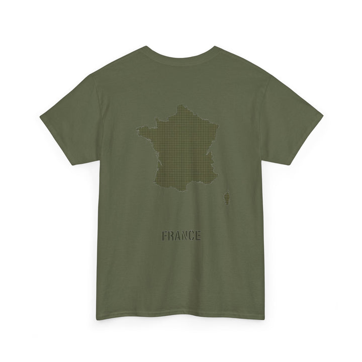 France Map T-Shirt — Minimalist Olive France Map Tee