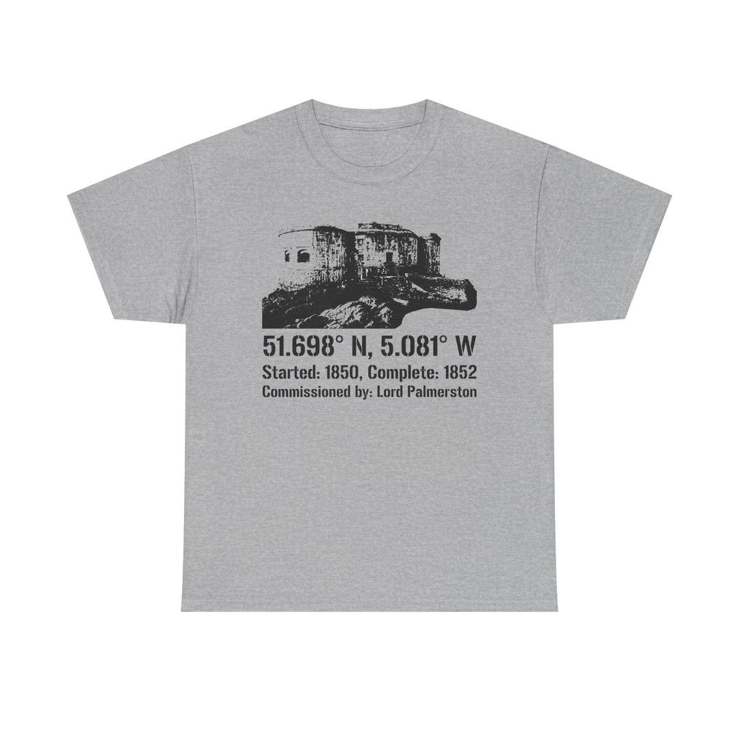 Stack Rock Fort T‑Shirt — Coastal Landmark Graphic Tee