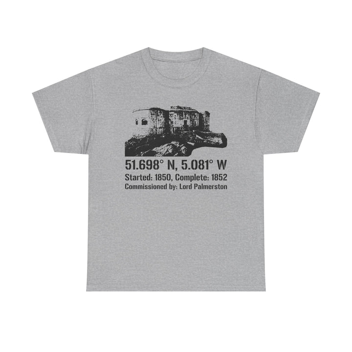 Stack Rock Fort T‑Shirt — Coastal Landmark Graphic Tee