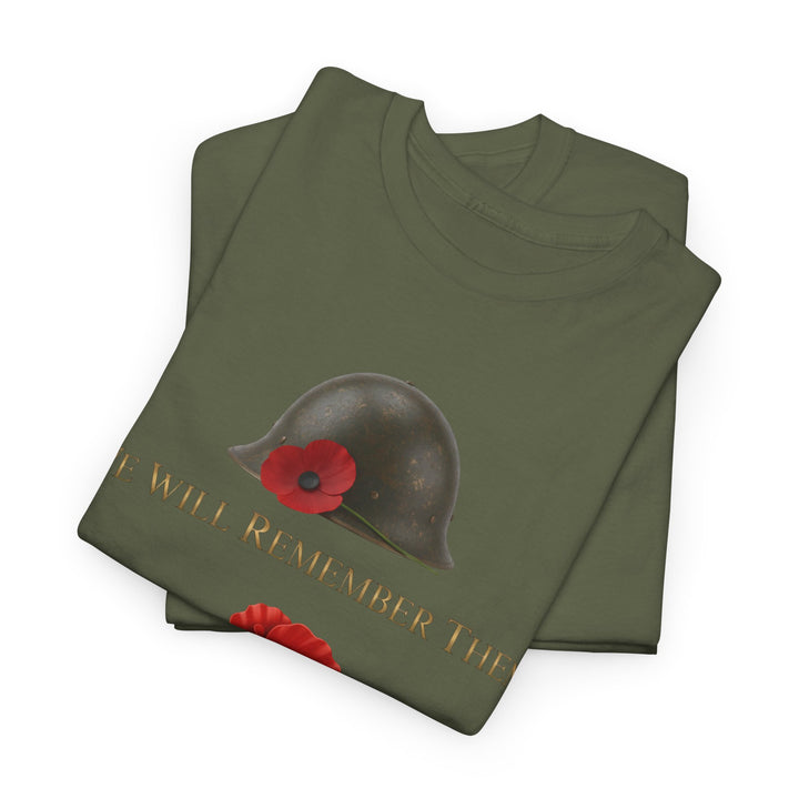 Poppy &amp; Helmet T-Shirt — Remembrance Floral Military Tribute Tee