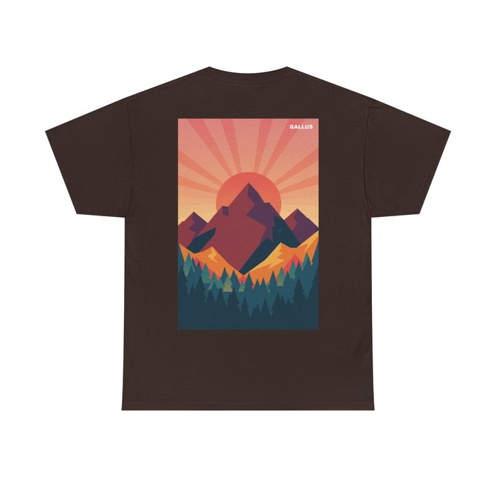 Mountain Sunset T-Shirt — Retro Nature Graphic Tee with &