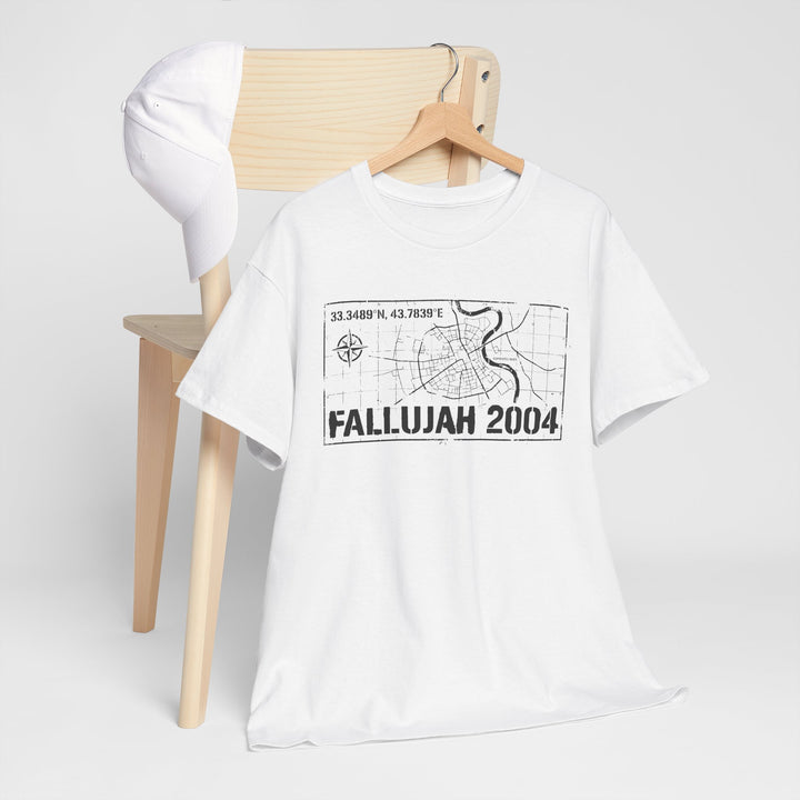 Fallujah 2004 Map Tee — Military Deployment Memorial T-Shirt