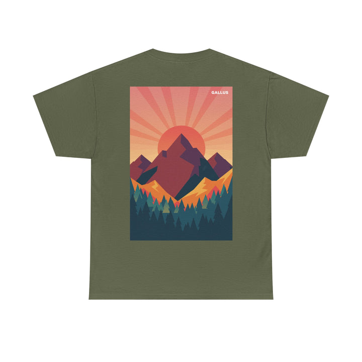 Mountain Sunset T-Shirt — Retro Nature Graphic Tee with &