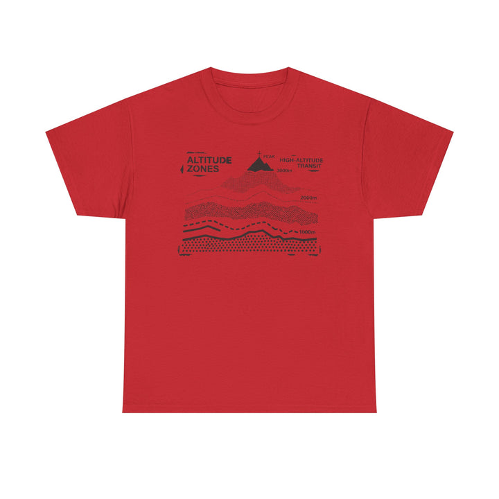 Retro Mountain Altitude Graphic T-Shirt — Vintage Topographic Hiking Tee