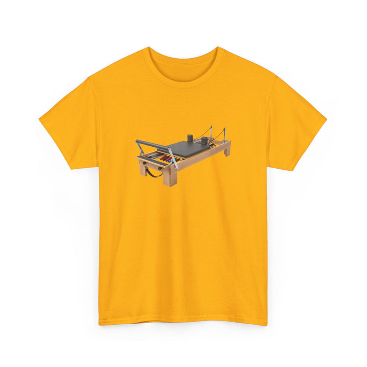 Pilates Reformer Tee – soft, breathable cotton designed for Pilates sessions. Comfortable, flexible, and perfect for reformer workouts or casual wear.