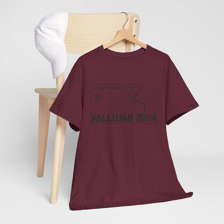 Fallujah 2004 Map Tee — Military Deployment Memorial T-Shirt