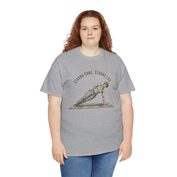 Pilates Fitness Plank Tee – soft, breathable cotton designed for Pilates and core workouts. Comfortable, flexible, and perfect for studio or home sessions.