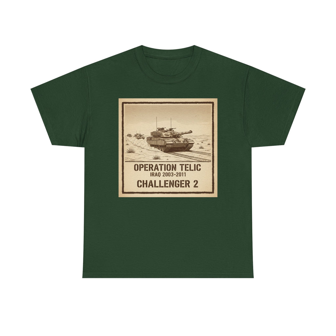 Challenger 2 Op Telic T-Shirt — Iraq 2003 Armoured Heritage Graphic