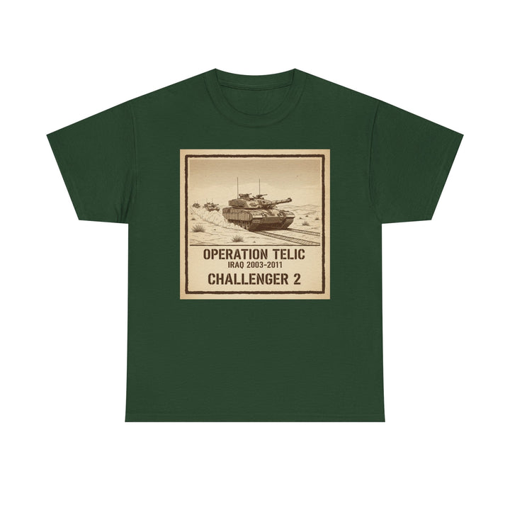 Challenger 2 Op Telic T-Shirt — Iraq 2003 Armoured Heritage Graphic