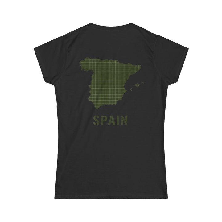 Spain Map Womens Tee — Gallus Logo Travel T‑Shirt