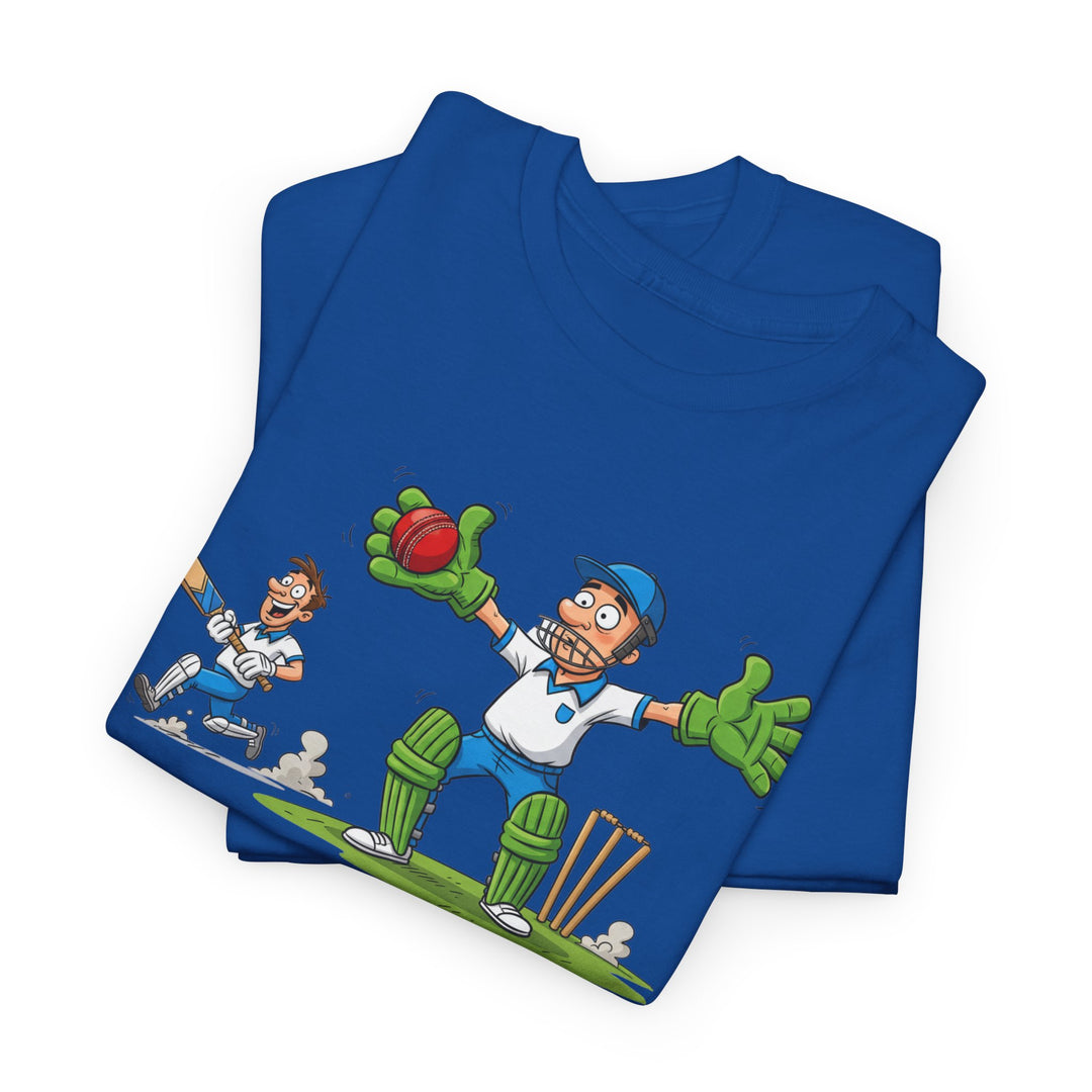 Cricket Catch Graphic Cartoon T-Shirt