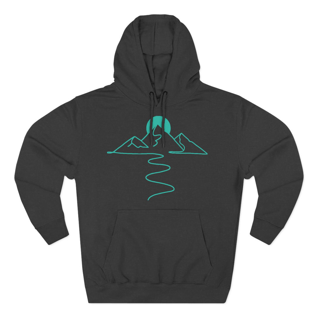 Charcoal-grey hoodie by S&amp;W Gallus with a minimalist mountain graphic and a relaxed fit.