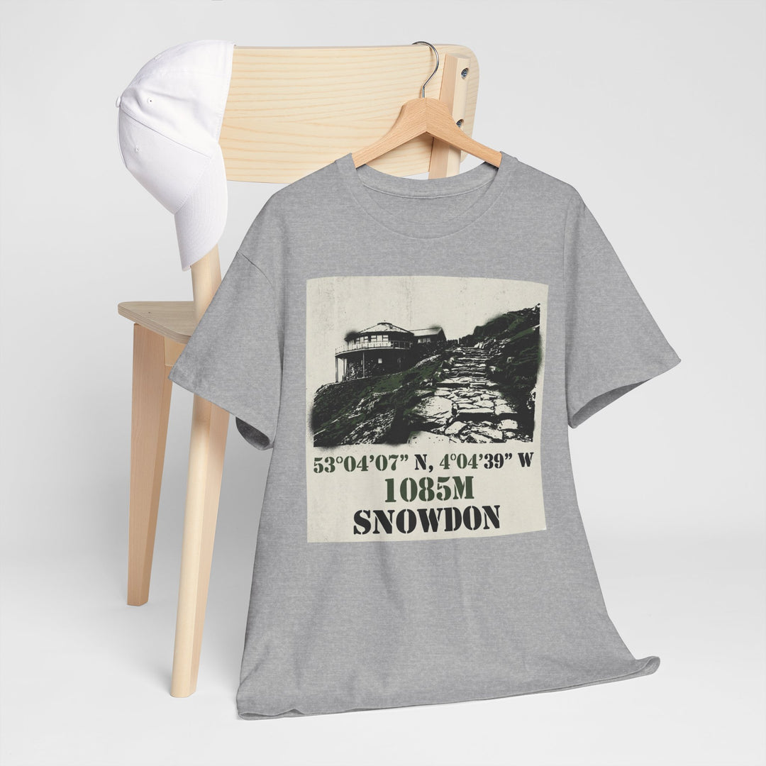 Snowdon 1085m Vintage Summit Tee — Mountain Coordinates Graphic T‑Shirt
