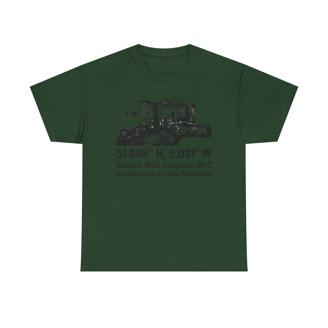 Stack Rock Fort T‑Shirt — Coastal Landmark Graphic Tee