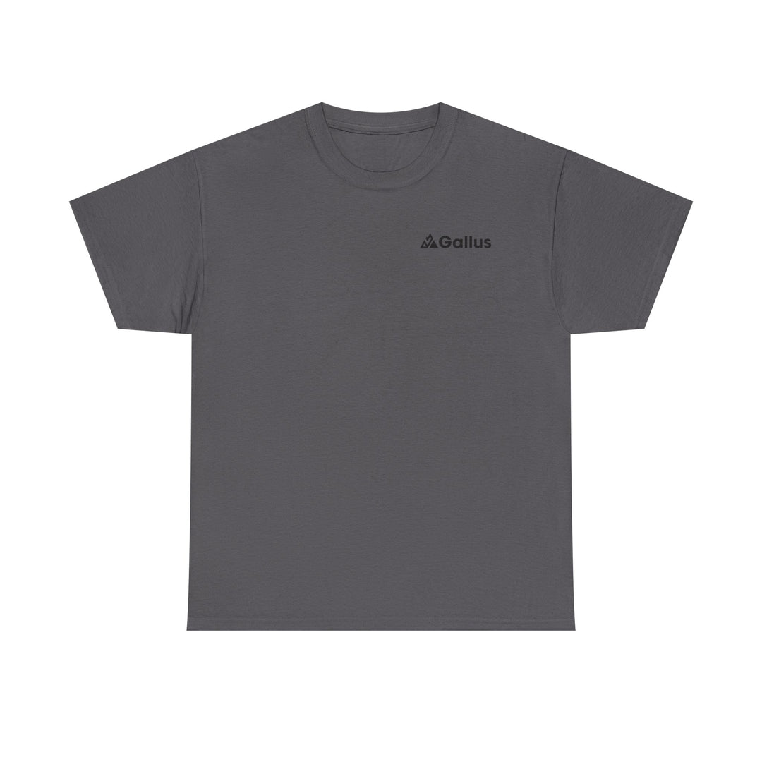 Mountain Sunset Graphic Tee — Vintage Nature Poster Back Print