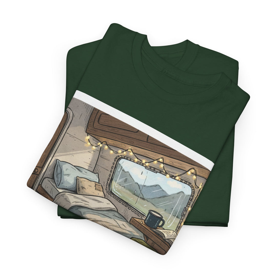 Retro Van Life Interior Graphic T-Shirt - Cozy Camper Van Aesthetic Tee