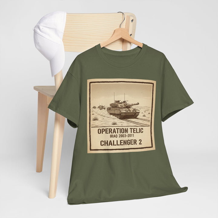 Challenger 2 Op Telic T-Shirt — Iraq 2003 Armoured Heritage Graphic
