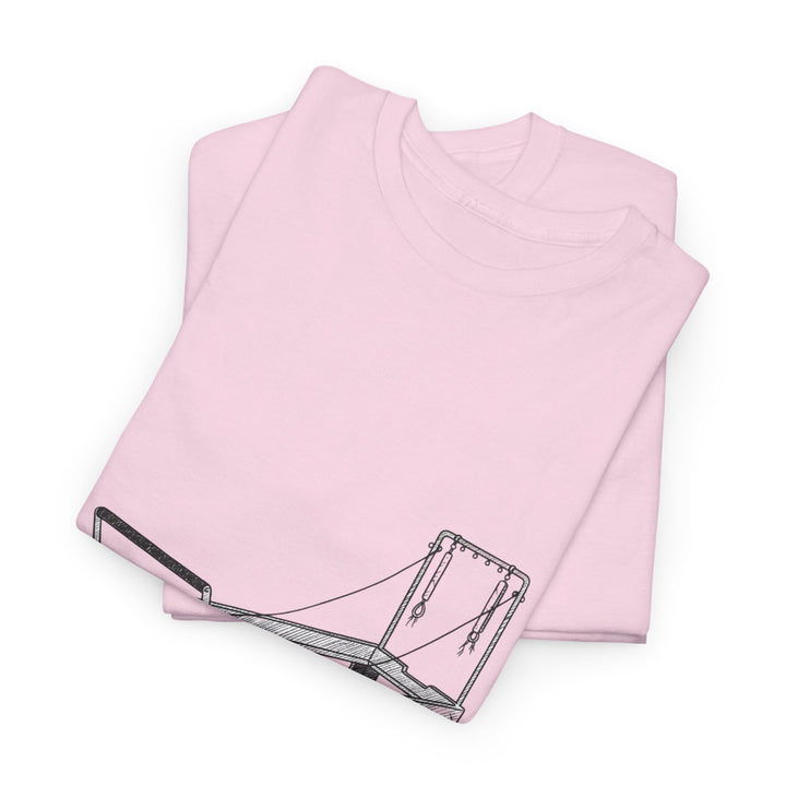 Pilates Reformer Tee – soft, breathable cotton designed for reformer Pilates. Comfortable, flexible, and perfect for studio workouts or casual wear.