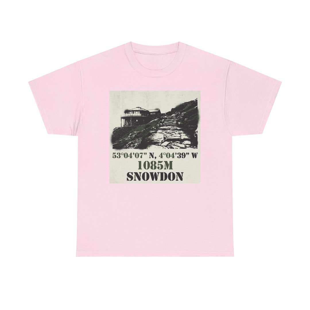 Snowdon 1085m Vintage Summit Tee — Mountain Coordinates Graphic T‑Shirt