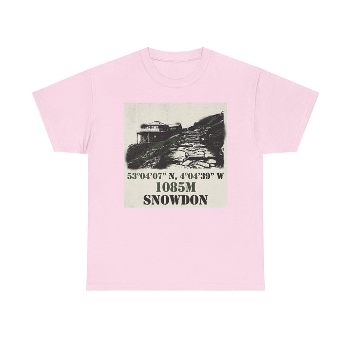 Snowdon 1085m Vintage Summit Tee — Mountain Coordinates Graphic T‑Shirt