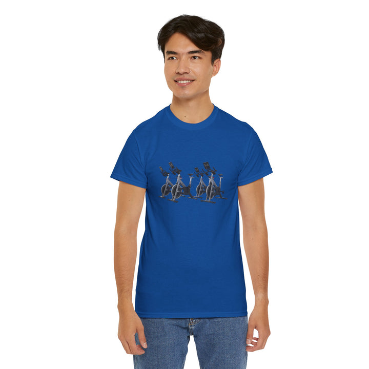 Spin Bikes Tee – soft, breathable cotton designed for indoor cycling and spin classes. Comfortable, durable, and perfect for active lifestyles.