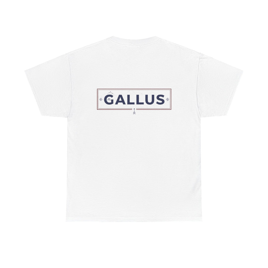 Gallus Logo T-Shirt — Minimal Retro Chest &amp; Back Graphic Tee