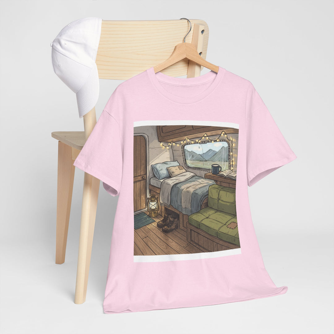 Retro Van Life Interior Graphic T-Shirt - Cozy Camper Van Aesthetic Tee