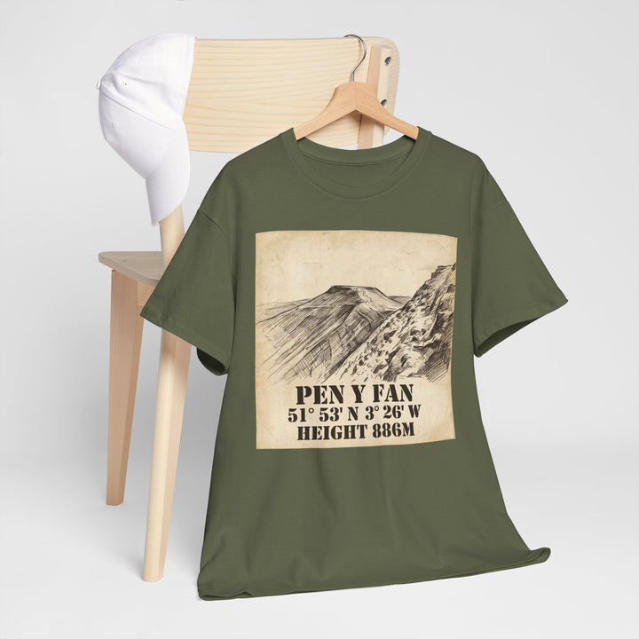 Pen y Fan T-Shirt - Brecon Beacons Vintage Coordinates &amp; Elevation