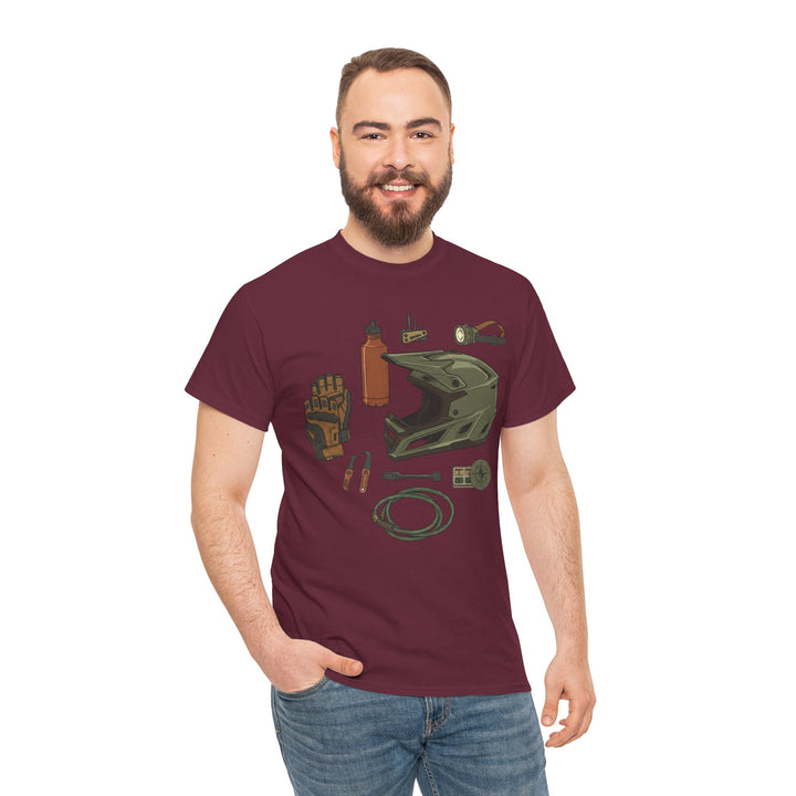 MTB Gear Layout T-Shirt — Mountain Bike Essentials Tee