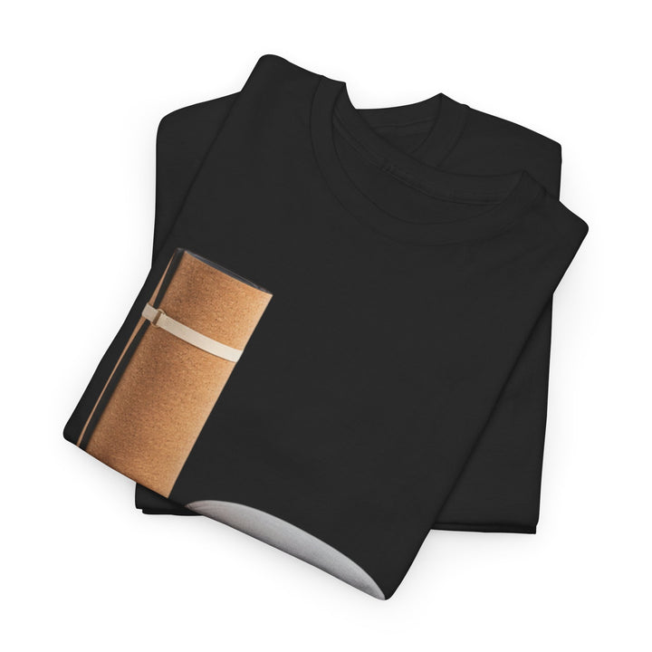 Mat &amp; Meditation Cushion Tee – soft, breathable cotton featuring a yoga-inspired design. Perfect for meditation, studio practice, or mindful everyday wear.