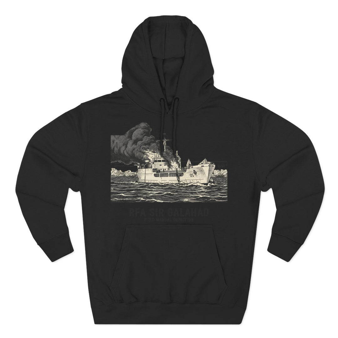 RFA Sir Galahad Graphic Hoodie — Retro Ship Illustration &amp; Gallus S&amp;W Logo