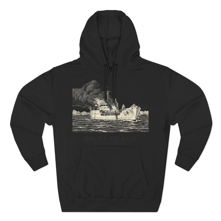 RFA Sir Galahad Graphic Hoodie — Retro Ship Illustration &amp; Gallus S&amp;W Logo