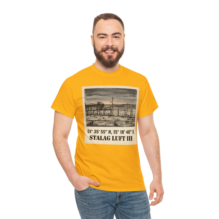 WW2 Stalag Luft III Coordinates Vintage Photo Tee