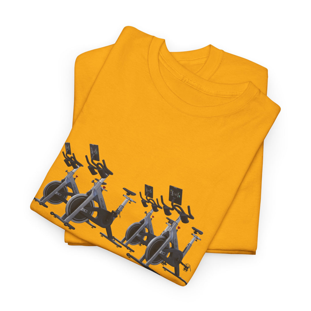 Spin Bikes Tee – soft, breathable cotton designed for indoor cycling and spin classes. Comfortable, durable, and perfect for active lifestyles.